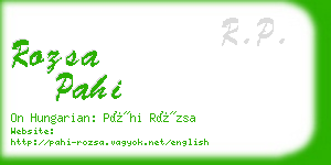 rozsa pahi business card